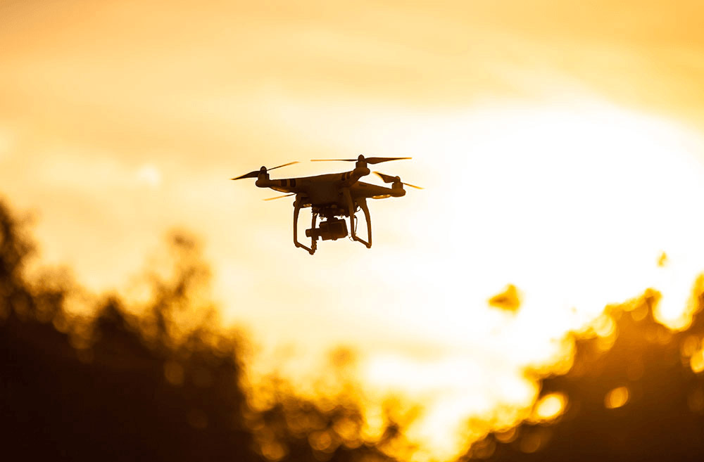 Drone in a box flying