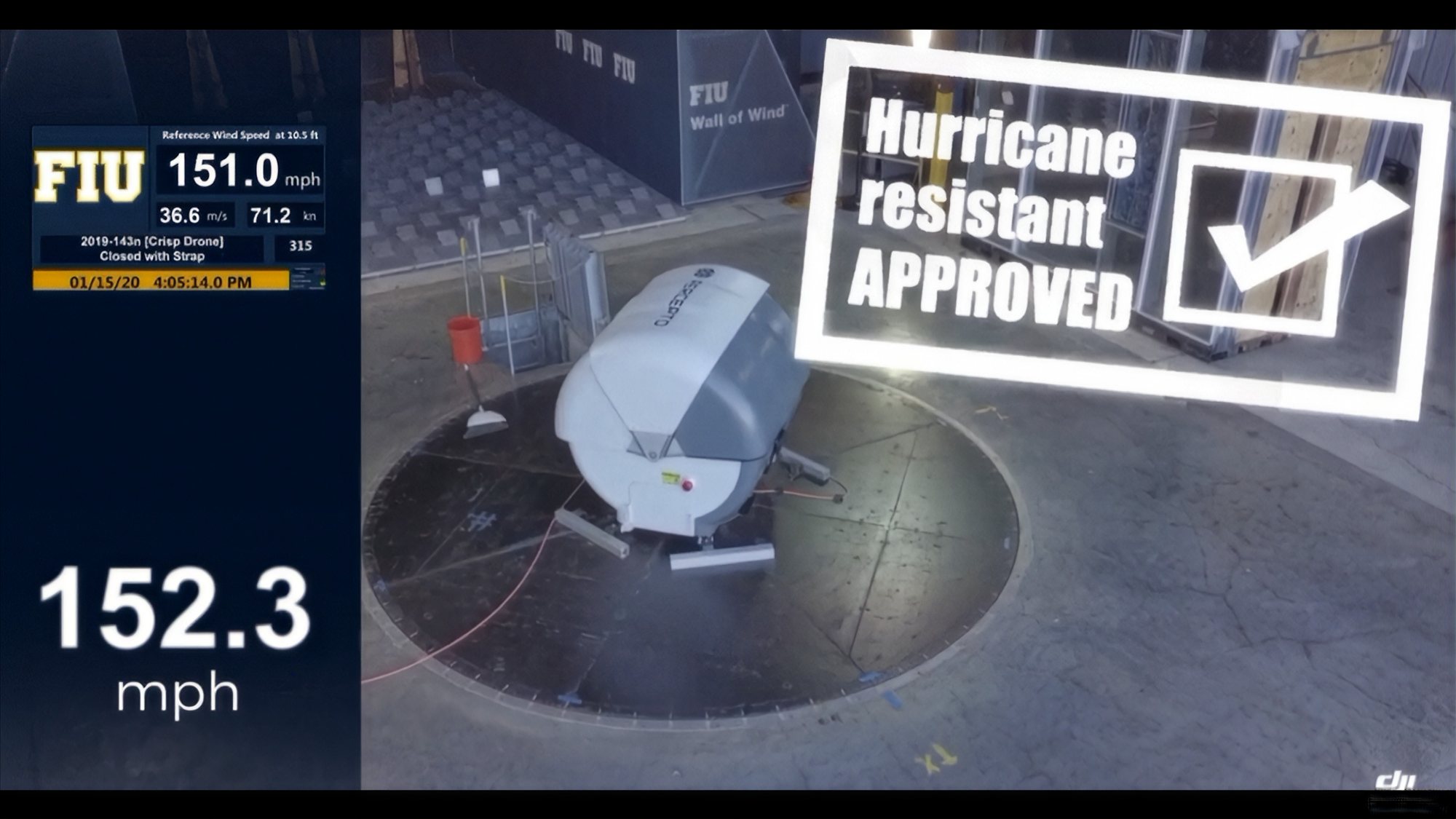 Percepto Air Max Base tested against hurricane grade-5 winds